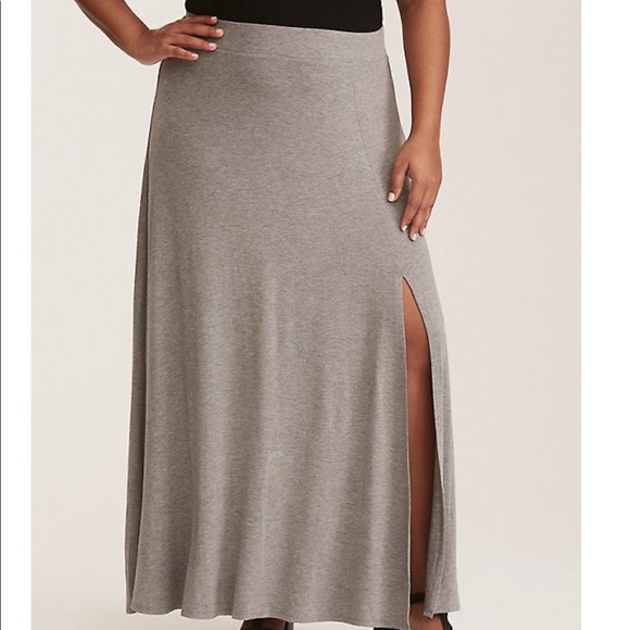 torrid Dresses & Skirts - NWT Torrid Grey Jersey Side Slit Maxi Skirt Sz 1